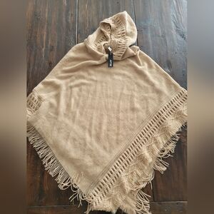Apt. 9 Tan Poncho with Fringe